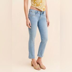 Free People We The Free Liv Crop Flare Leg Mid-Rise Jeans Blue Size 27